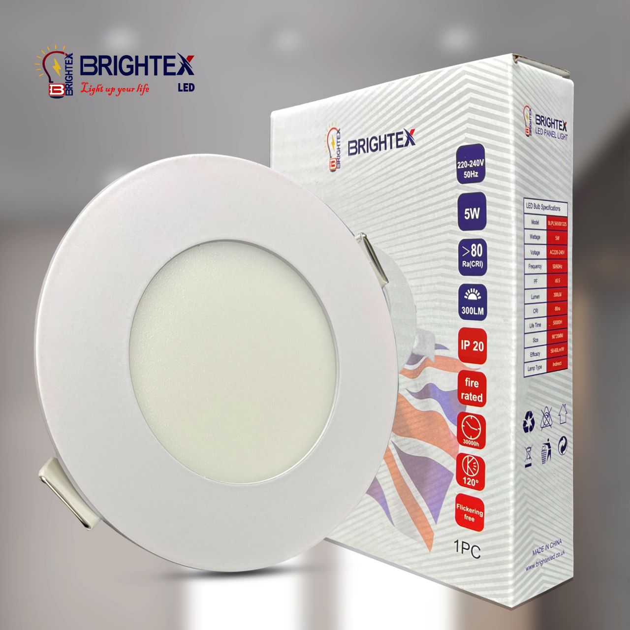 Brightex, (Pack Of 4 5W Led Ceiling Light Round Recessed LED Panel Down - View #12