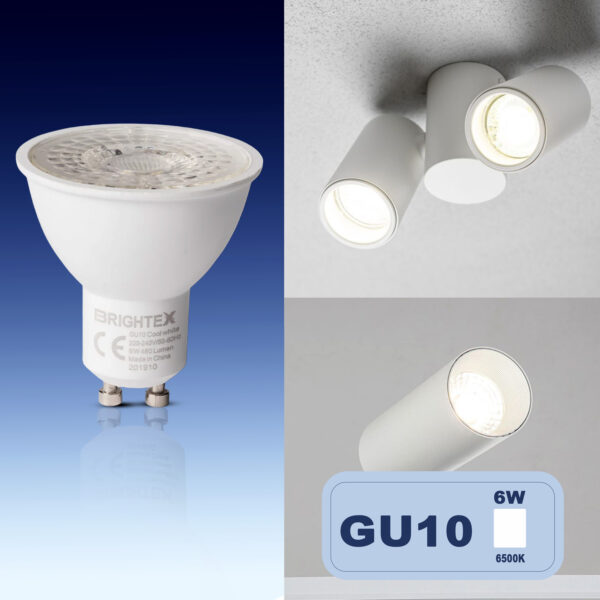 Led Light Bulbs GU10, 6W, Cool White