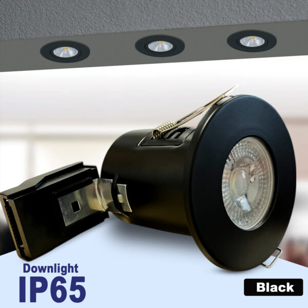 GU10 Holder downlight IP65, 35W- Matt black