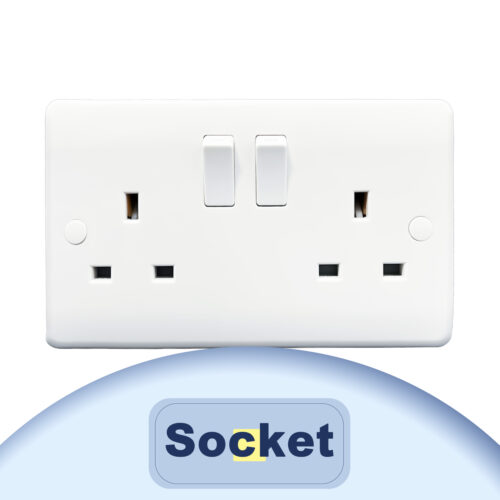 2 gang 13A switched socket DP - curve