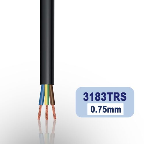Rubber Flexible Cable - 3183TRS - Black 0.75mm - 100m