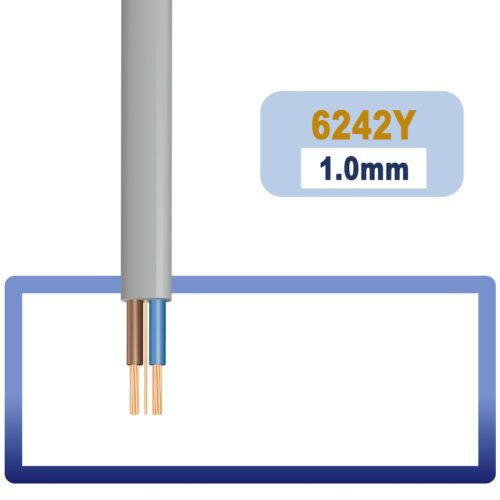 Twin and Earth Cable 6242Y - Gray Cable 1mm - 100m