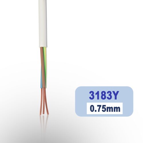 Flex Cable 3 core - 3183Y - White 0.75mm - 100m
