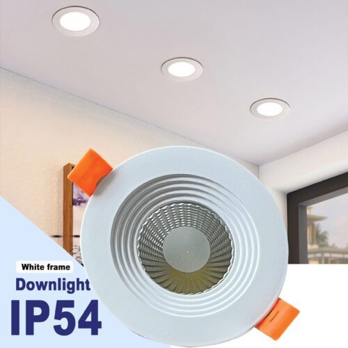 LED Downlight 7W - 3inch - Fixed - IP65 3CCT White & Brushed chrome